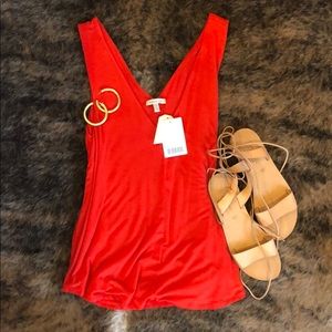 Red Anthropologie top